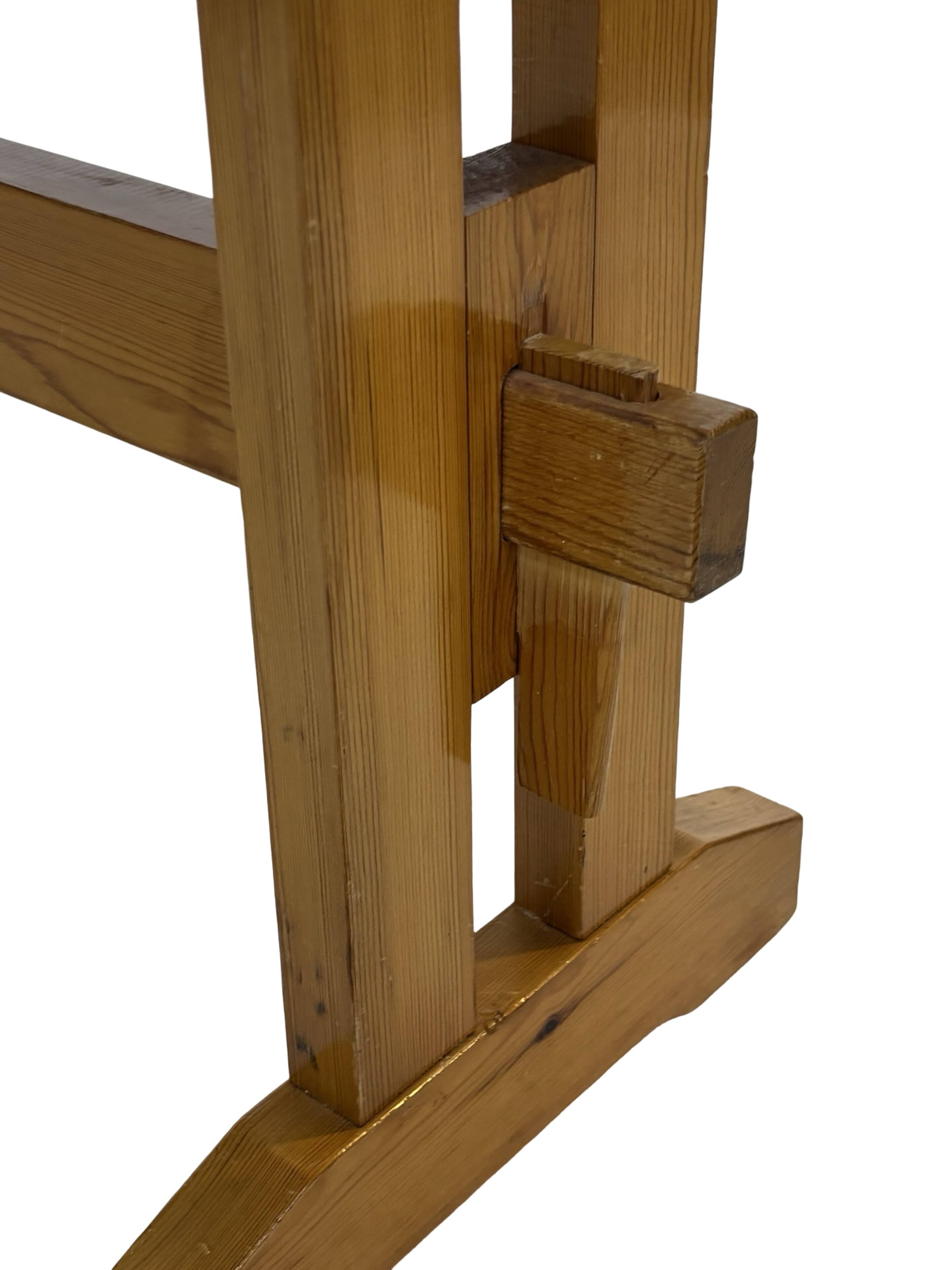 Vintage Scandinavian modern pinewood bench from the 1960's