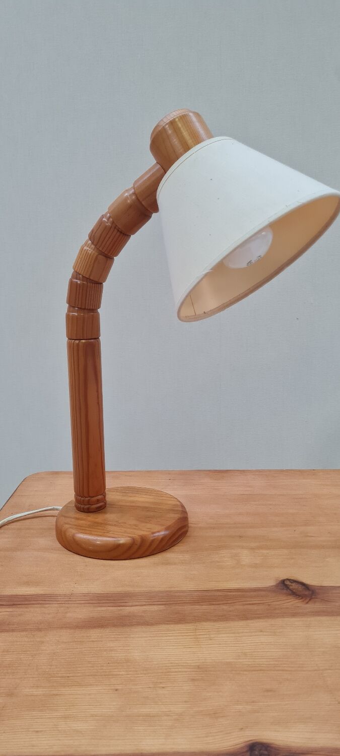 Scandinavian articulated pine lamp