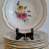 12 deep plates – Gien porcelain – Fanfare model – 1920s