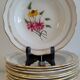 12 assiettes creuses – Porcelaine de Gien – Modèle Fanfare – Années 19