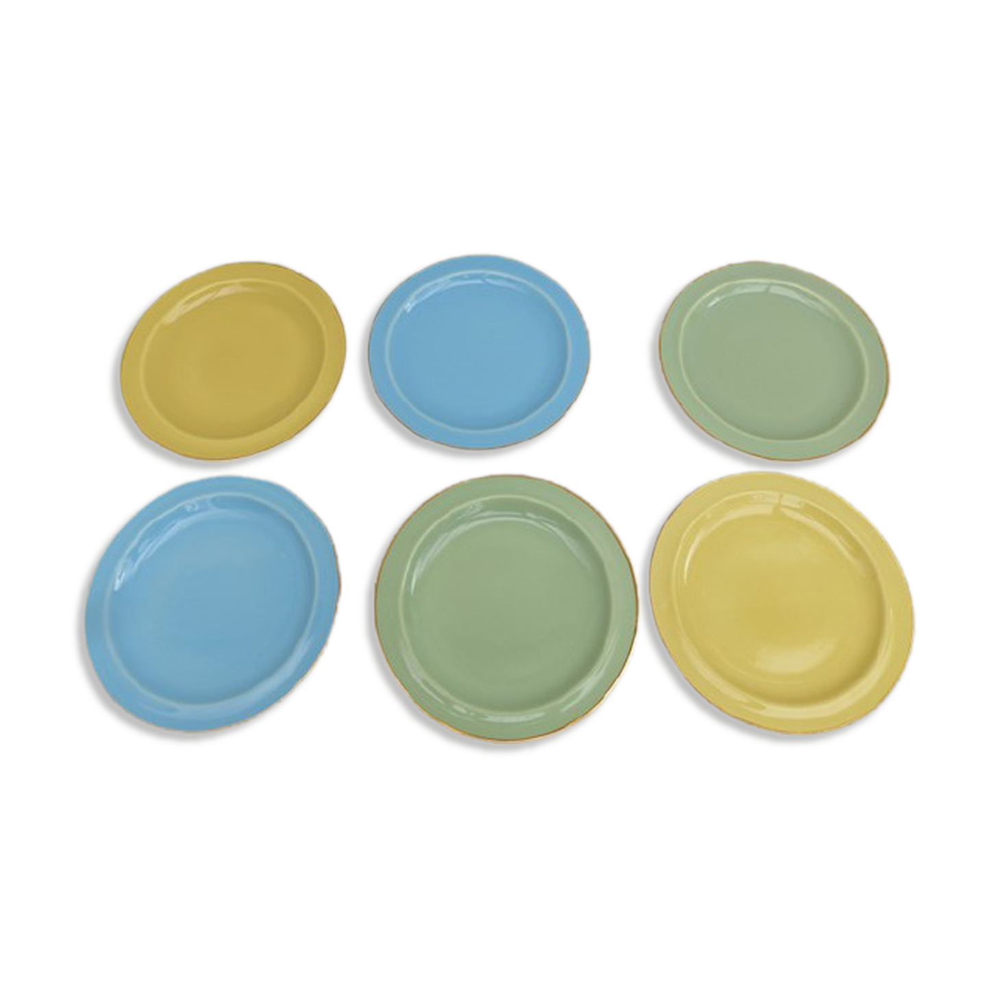 Set of 6 vintage plates Boch Kéraluc Belgium 1950 1960