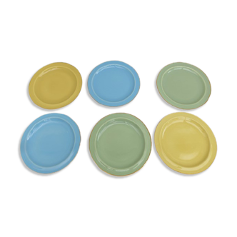 Set of 6 vintage plates Boch Kéraluc Belgium 1950 1960
