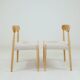 Pair of linen dining chairs