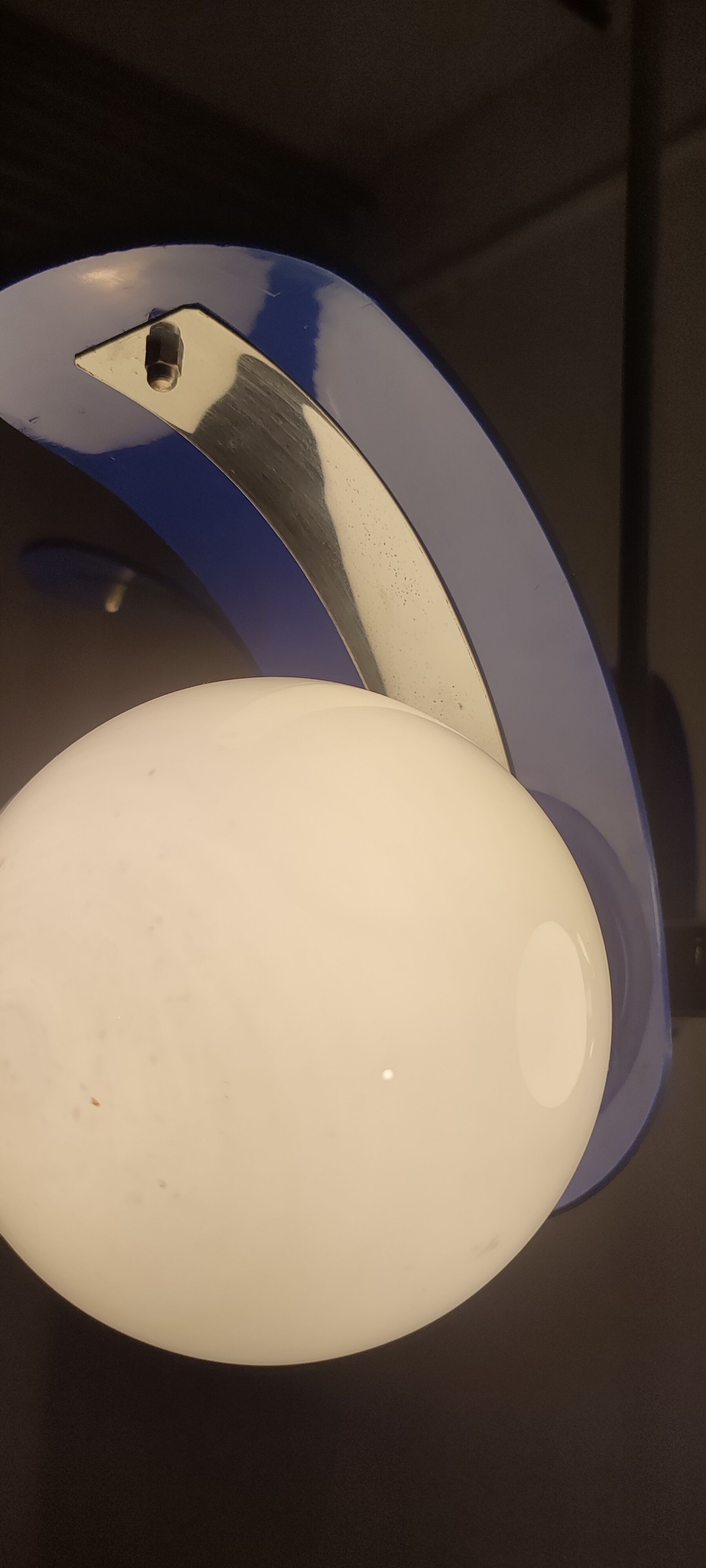 Plastic and glass ceiling lamp spain, 1970s