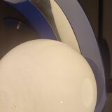 Plastic and glass ceiling lamp spain, 1970s