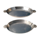 2 oval dishes . Silver metal