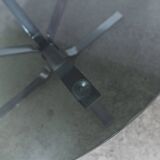 1970s space age round coffee table with smoked glass