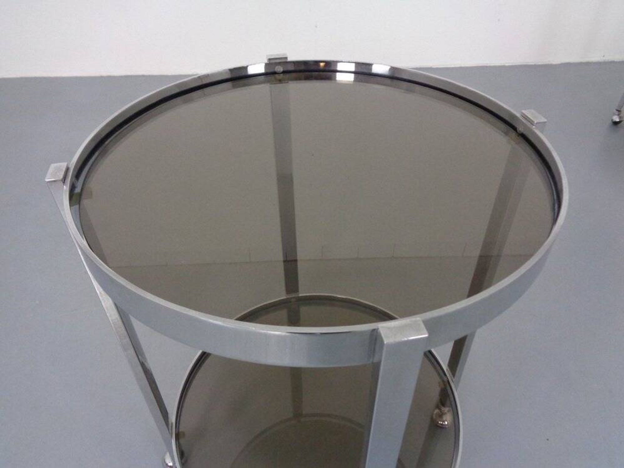Mid-Century Glass & Metal Serving Bar Carts, 1960s, Set of 2