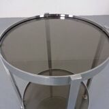 Mid-Century Glass & Metal Serving Bar Carts, 1960s, Set of 2