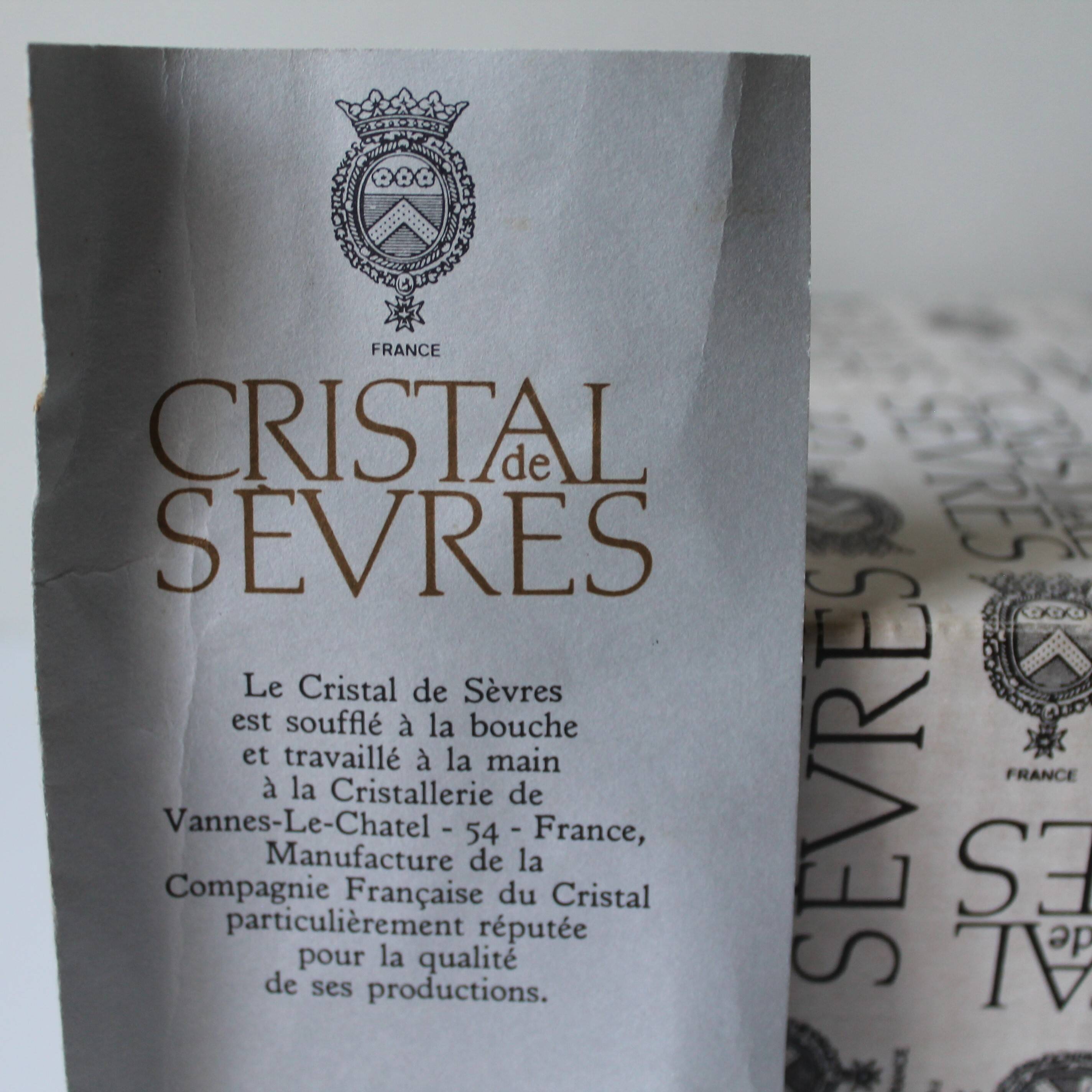 Série de 6 verres en 'cristal de Sèvres'