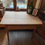 Raw wood farm table