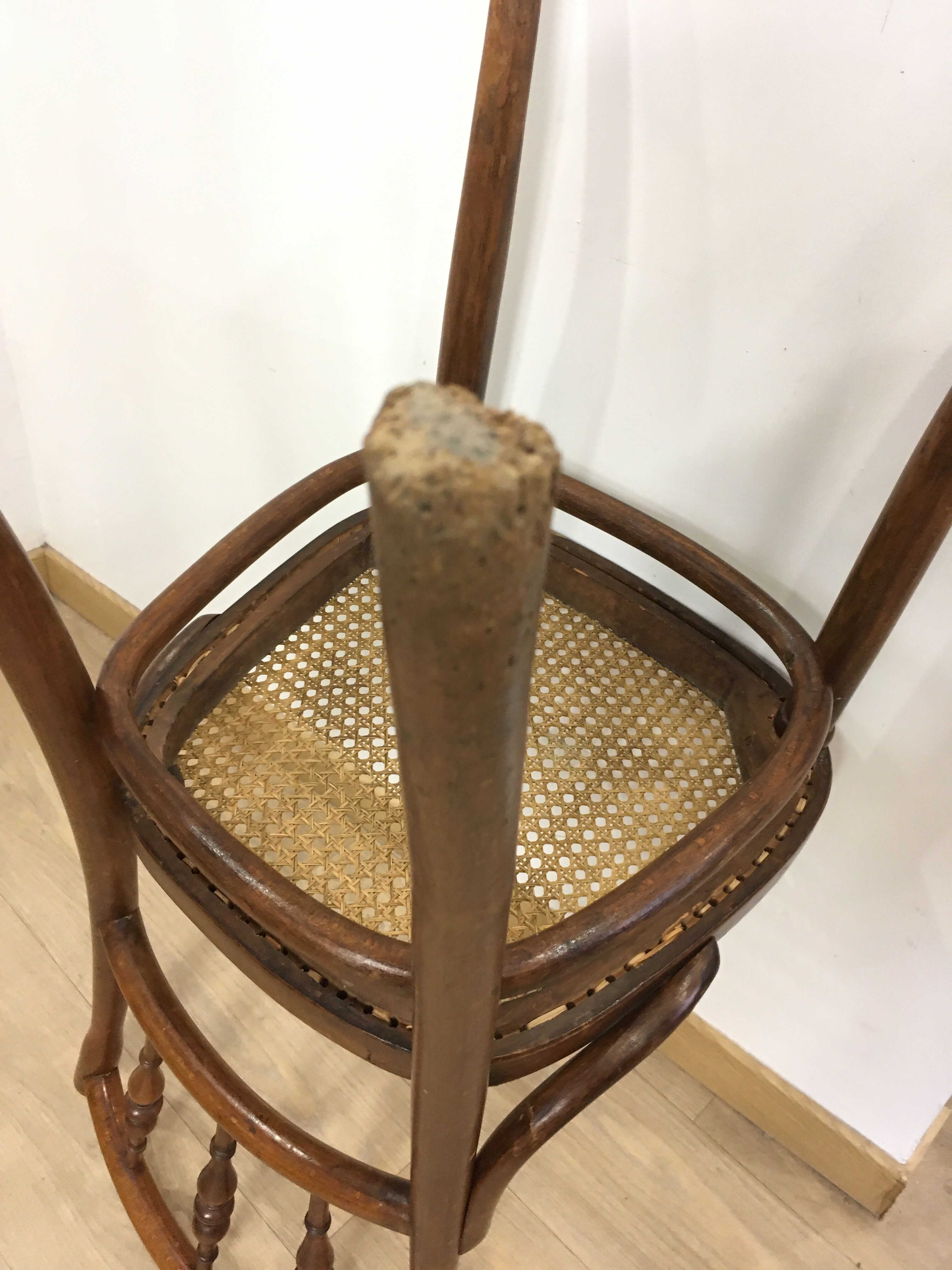 4 old wooden bistro chairs