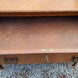 Chest of drawers of the 50s in solid oak 3 drawers conical feet