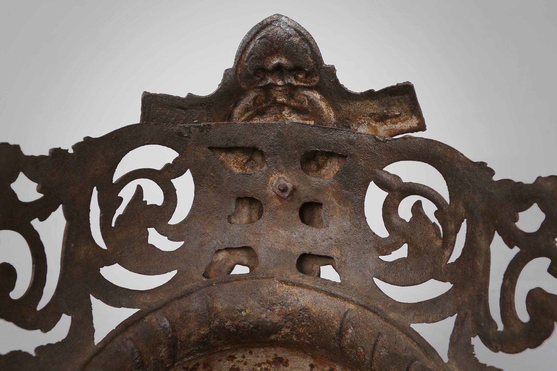 Cast Iron planter decorated with masks and lion paws, France 1850s