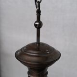 Italian mid-century brass and glass pendant light