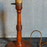 Art-deco lamp foot in solid wood turned 40s