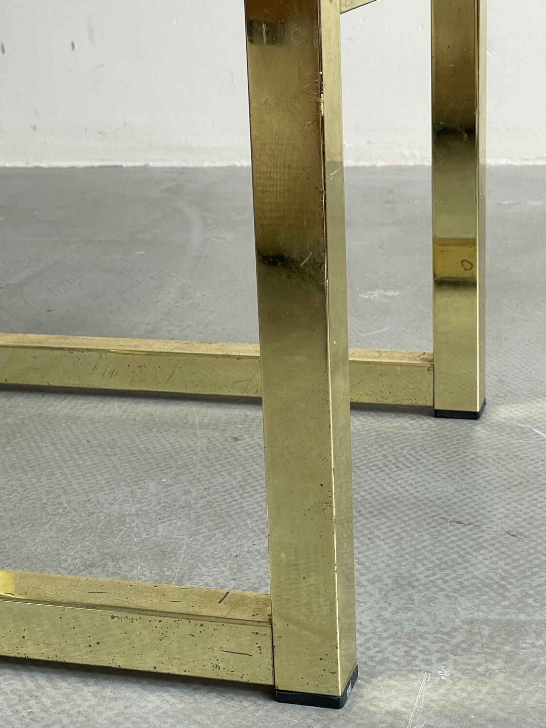 Coffee Table in Gold Brass Glass