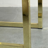 Table basse en verre laiton doré