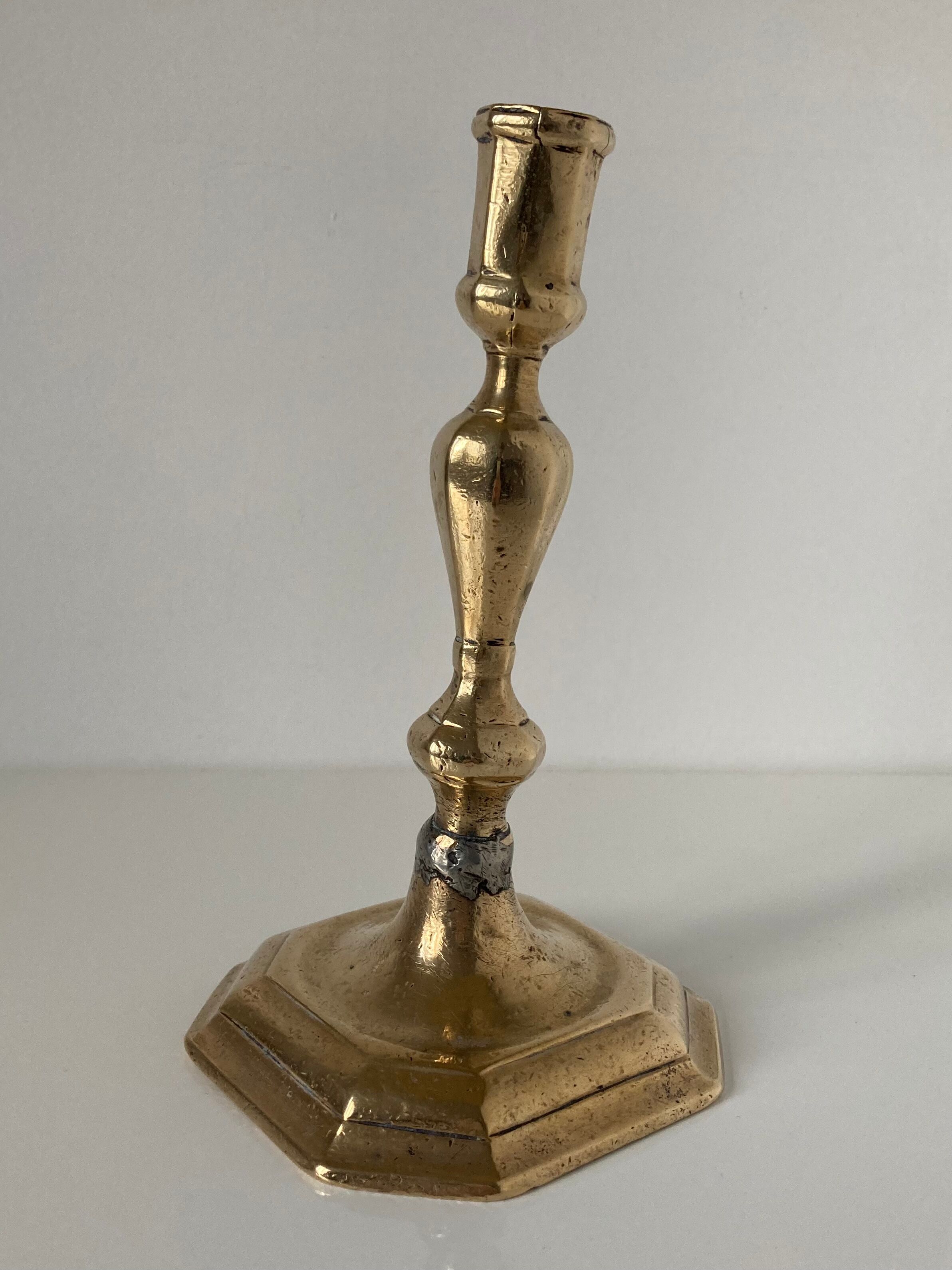 Louis XIV style bronze candle holder