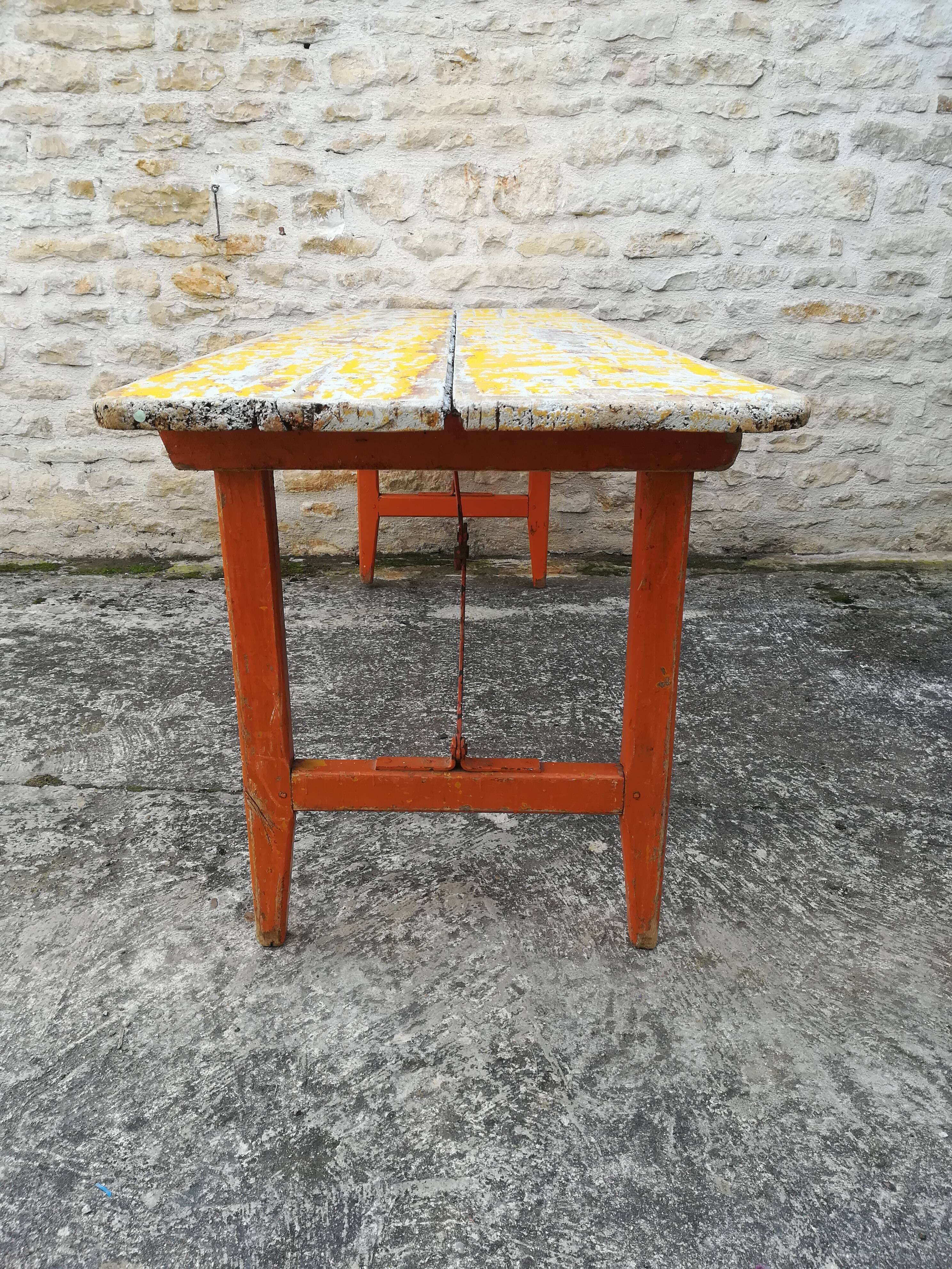Folding brewery table