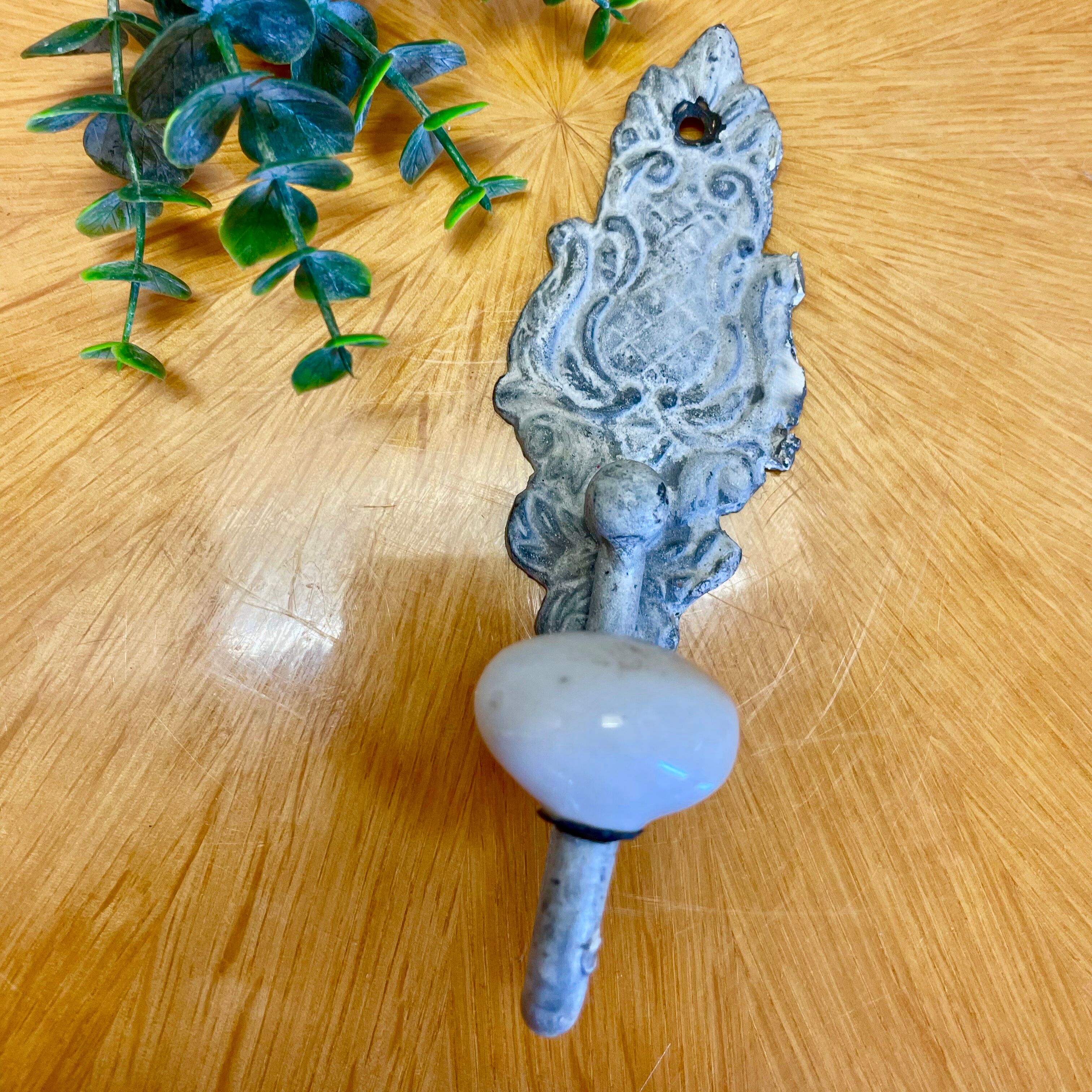 Shabby gray patina hook