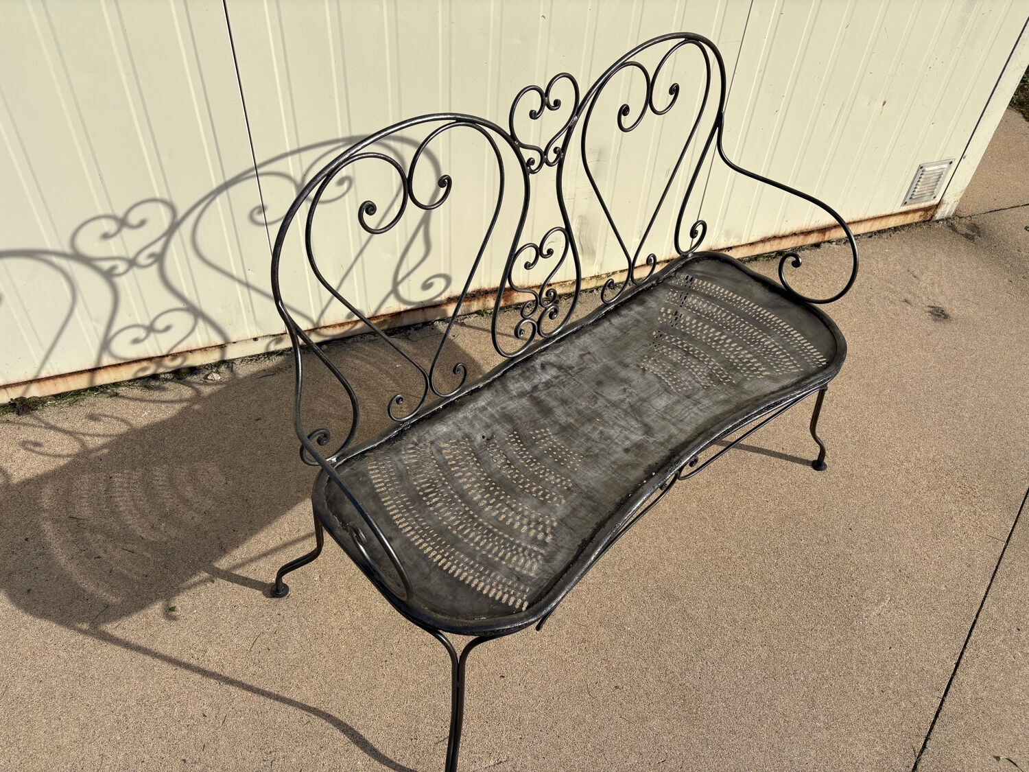 Wrought iron garden bench