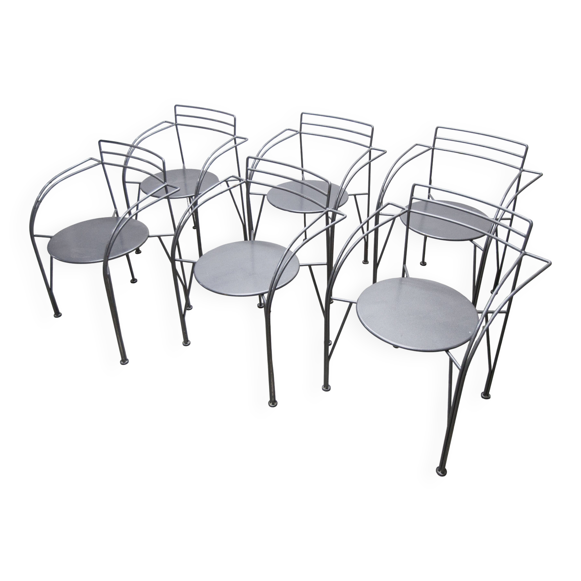 Lot de 6 fauteuils "lune d'argent" de Pascal Mourgue 1985