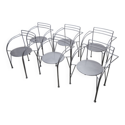 Lot de 6 fauteuils ''lune d'argent'' de Pascal Mourgue 1985