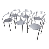 Lot de 6 fauteuils "lune d'argent" de Pascal Mourgue 1985