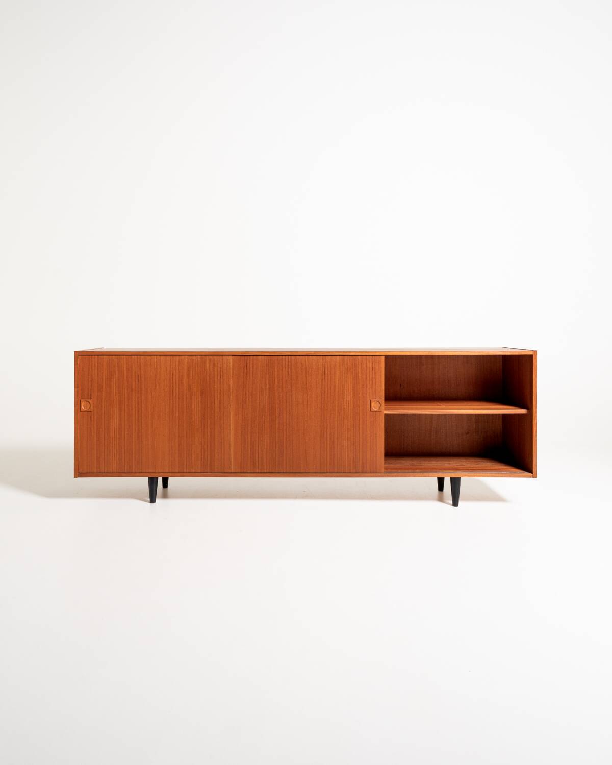 Danish teak sideboard with three sliding doors, 1960s/1970s