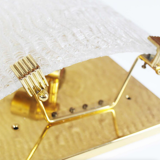 Set of large 1970s Italian brass & Murano glass wall lights