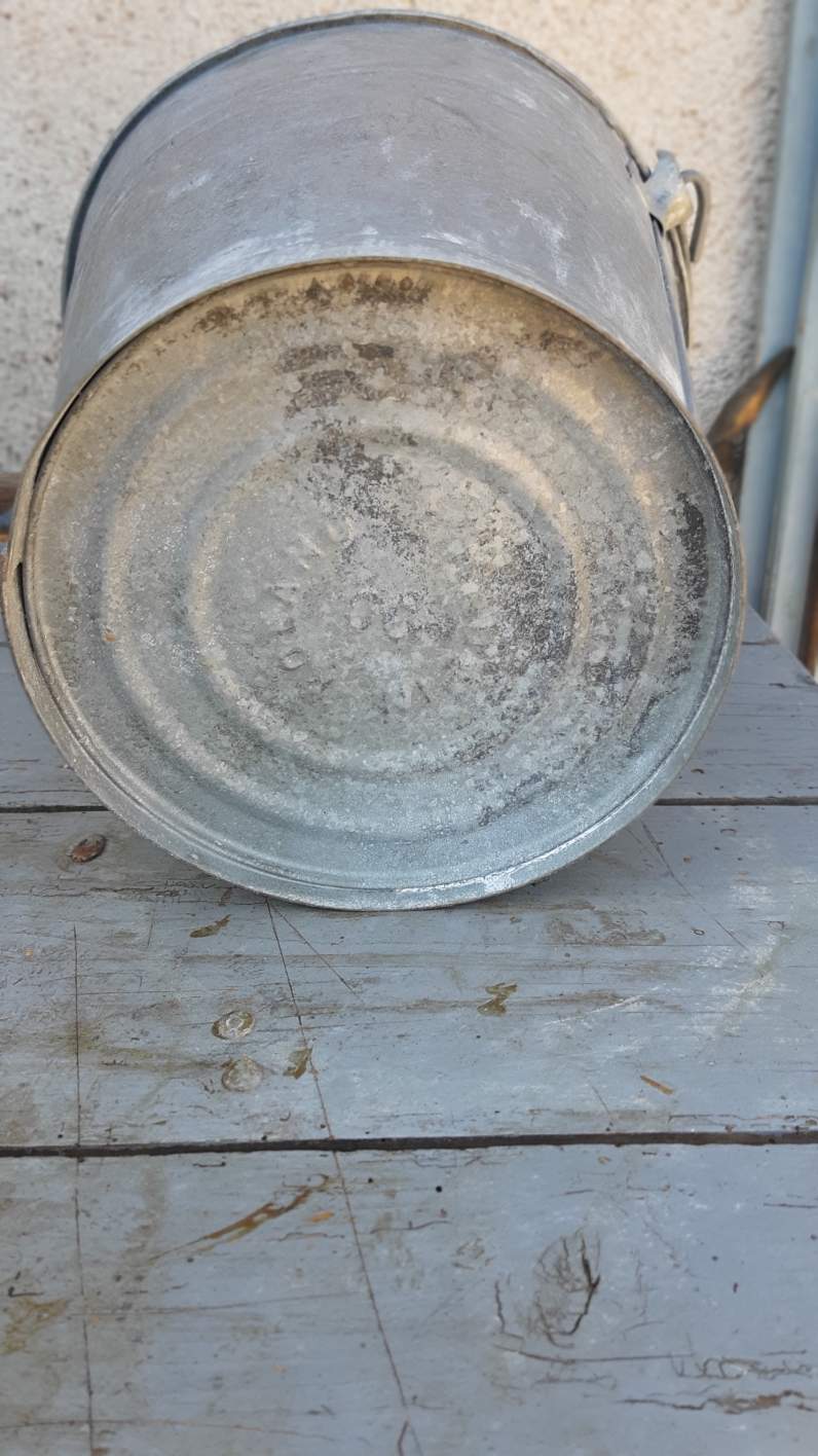 Vintage zinc galvanized steel bucket