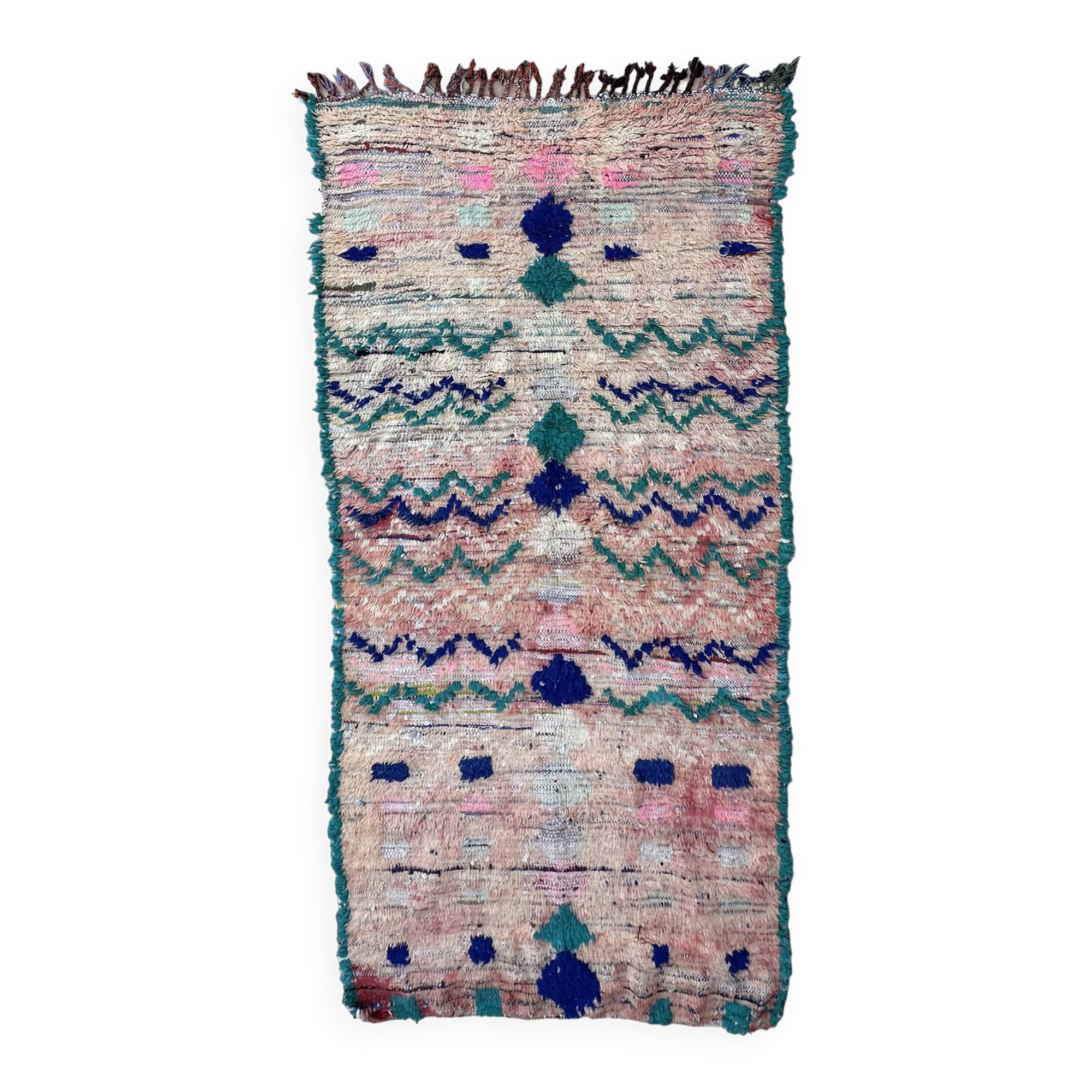 Colorful boujad Moroccan rug - 115 x 239 cm