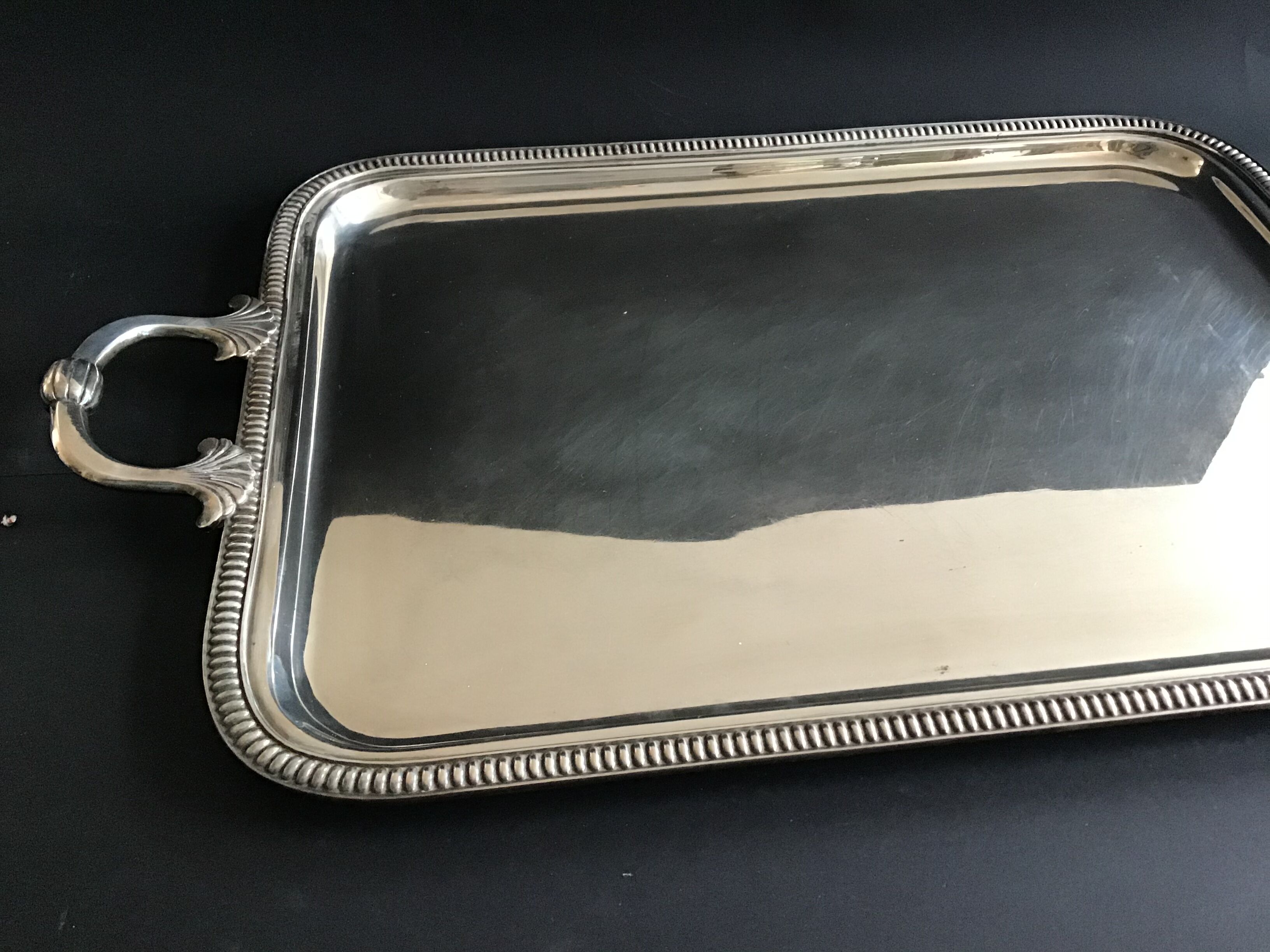 Silver metal tray