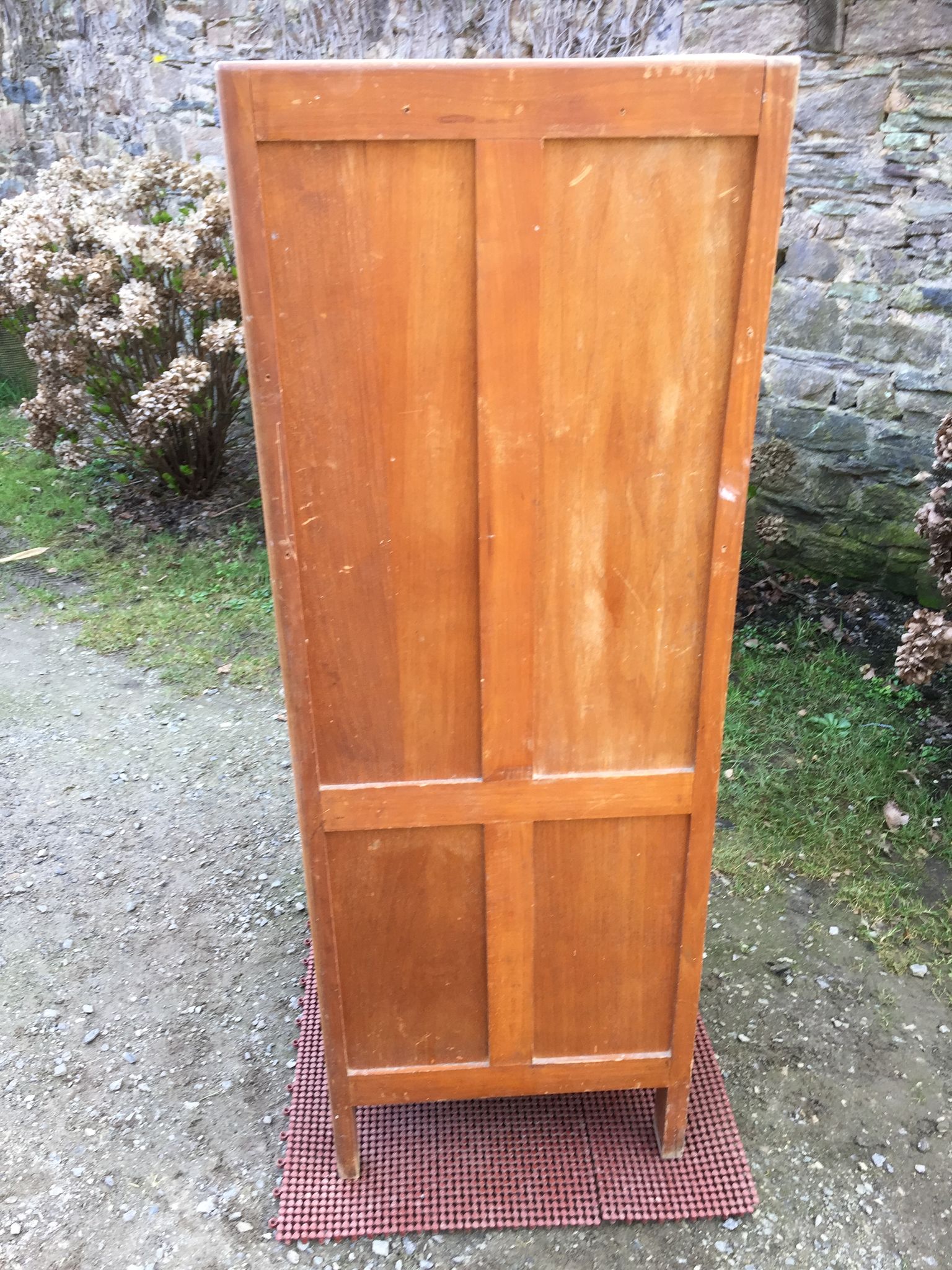 Vintage wardrobe with compass feet in beech