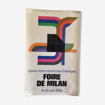 Affiche moderniste de 1978 pour la foire de Milan par Lelo Cremonesi