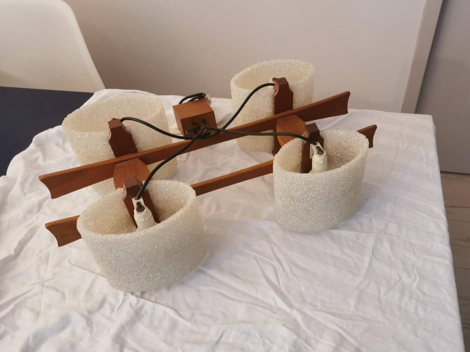 Pair of vintage Scandinavian pendant lights