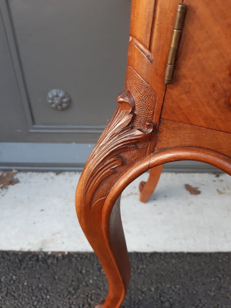 Pair of bedside Louis XV French walnut 1900s