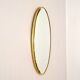 Brass 1960's vintage oval mirror, 36x61cm