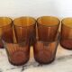 Lot de 6 verres à eau vintage ambre