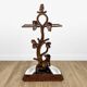 Art Nouveau umbrella stand or cane holder in enameled cast iron