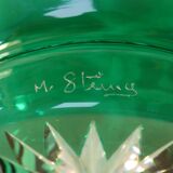 Fruit cup in green cut crystal