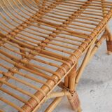 Vintage rattan bench