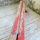 1950s oak bench with red patina, 2m