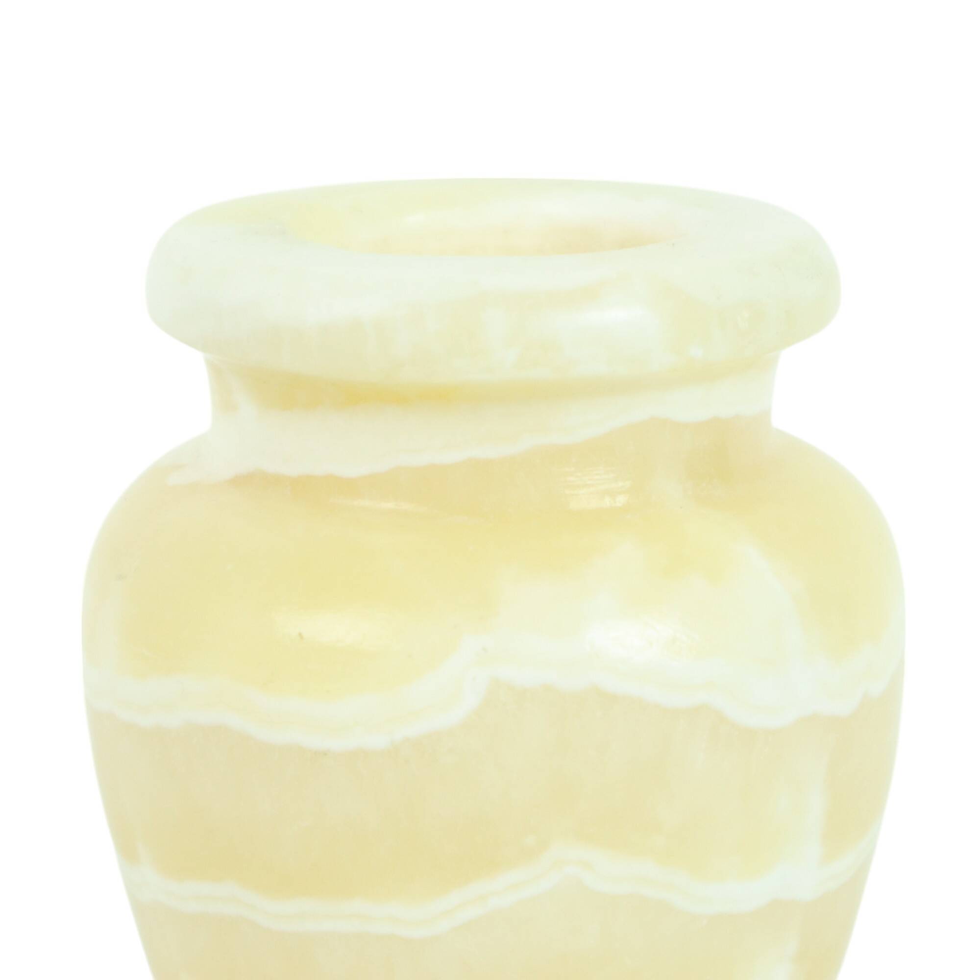 Small Vintage Vase Egyptian Marble Sinai Pearl 1980s
