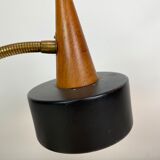 Table lamp of black metal and teak of Danish design, 1960s