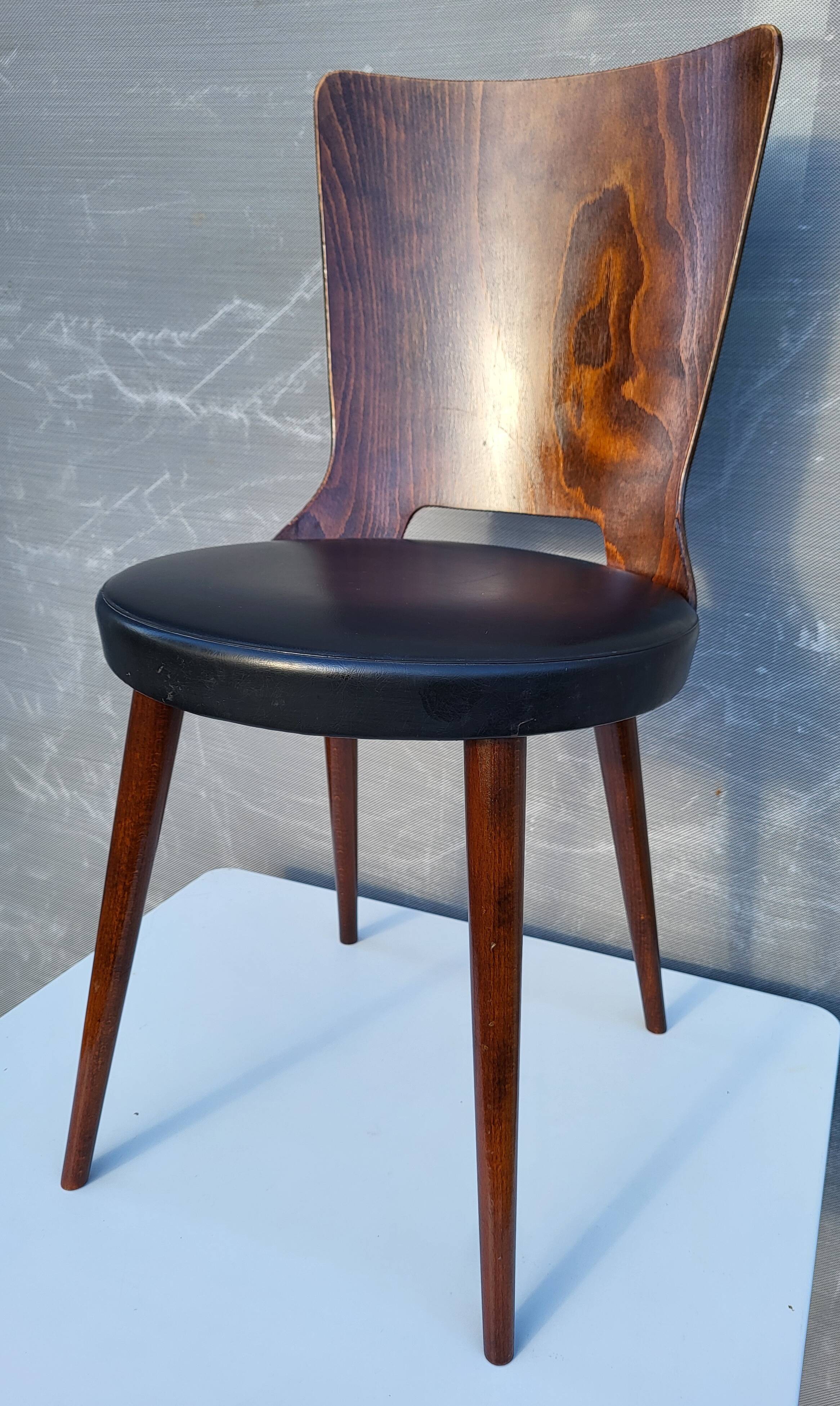 Pair of Dove chairs • Baumann • Black faux leather