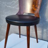 Pair of Dove chairs • Baumann • Black faux leather