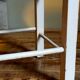 Workshop stool in vintage patinated solid wood