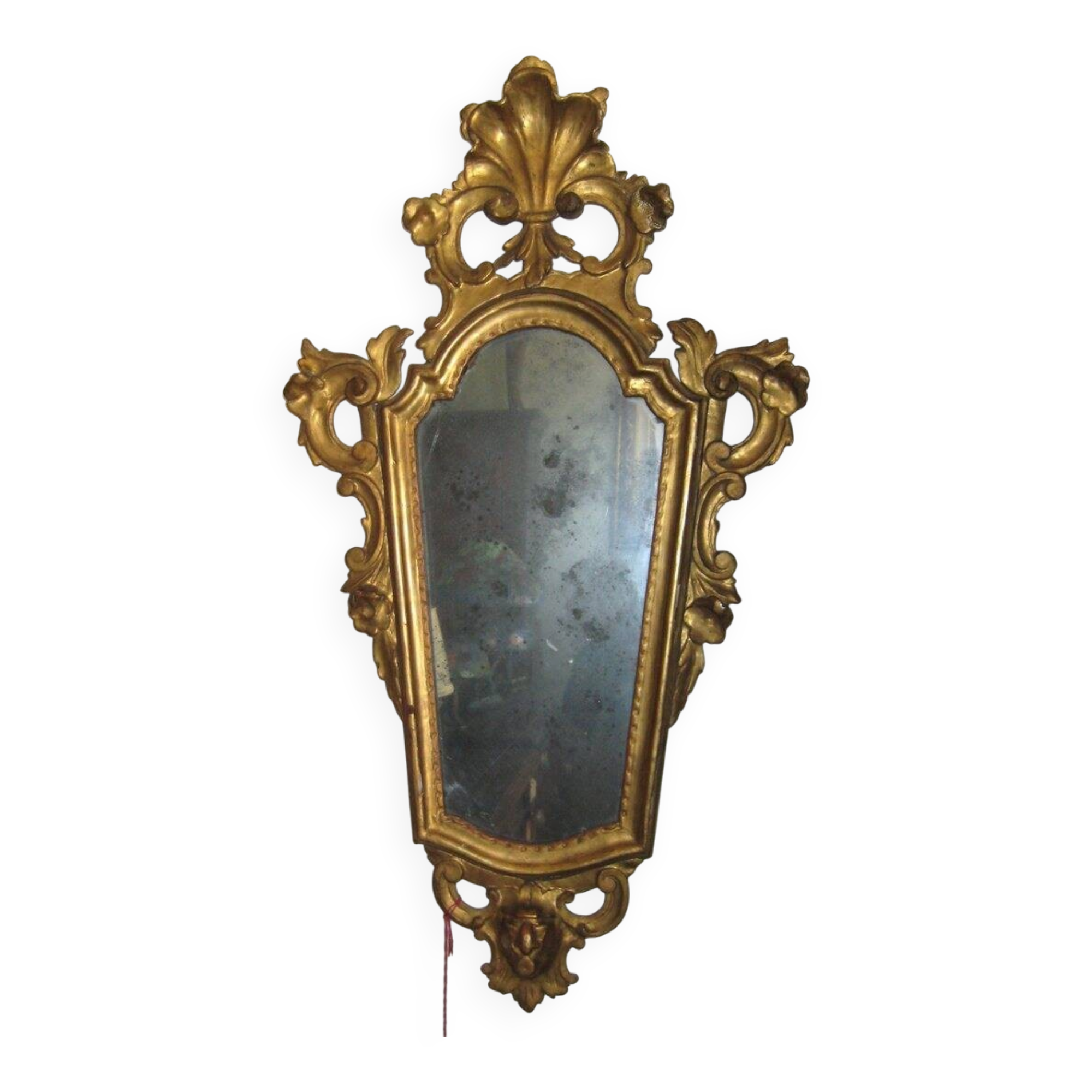 Louis XV style wall mirror in gilded wood, 19th century